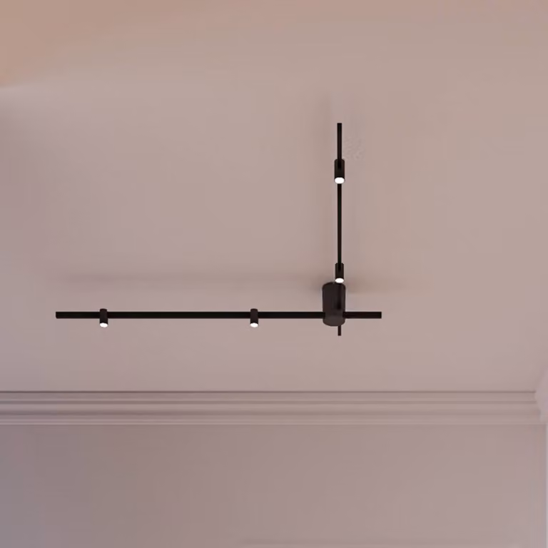 Wever & Ducré Lighting Plafoniera soffitto Trace Spin 1.0, dimmerabile, Nero, Soggiorno / Sala da pranzo, Alluminio, Moderno, Plafoniera