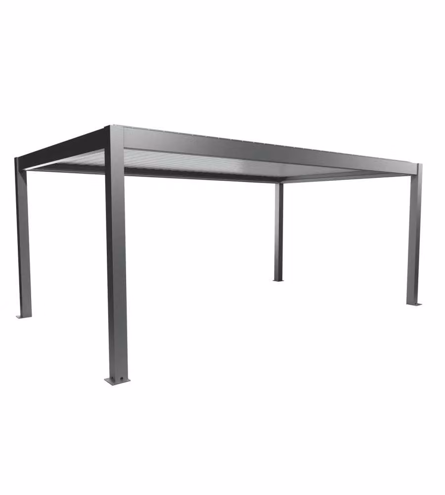 Biohort Pergola Moderna Metallo Grigio Quarzo/Bianco 608x367,5 cm
