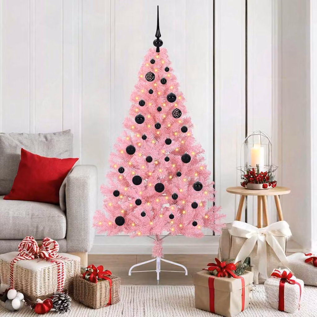 Maison Exclusive - Albero di Natale artificiale preilluminato Rosa 150 cm PVC