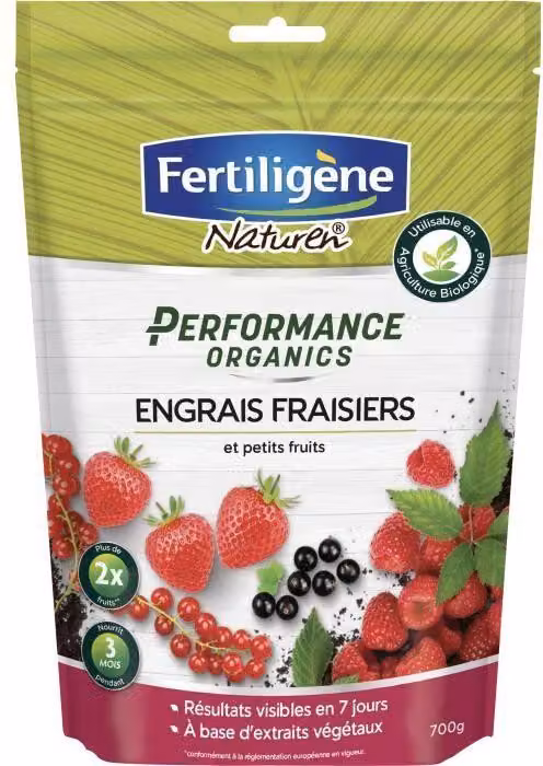 Fertilizzante per fragole e bacche, Performance Organics, arricchito con guano, effetto visibile in 7 giorni, 700 g