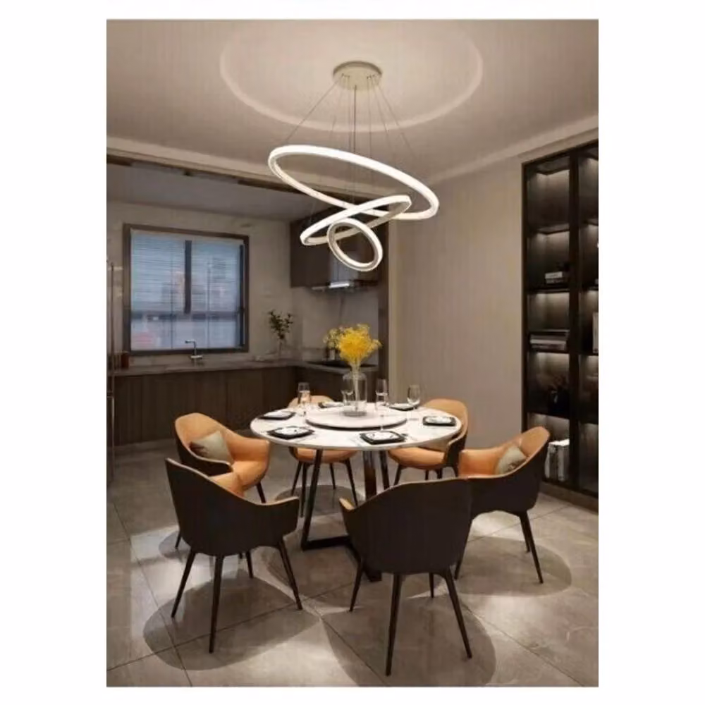 Trade Shop Lampadario Sospeso Led a 3 Cerchi Rotondi Bianco Luce Fredda 6500k 72W – 2