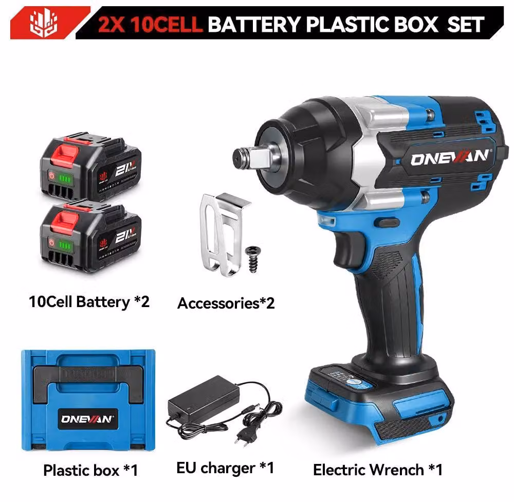Avvitatore a impatto a batteria - 18 V - Motore brushless - Coppia 1200 Nm - Attacco quadrato da 12,7 mm - 7000 giri/min - 7700 colpi/min - 2 batterie - Arancione