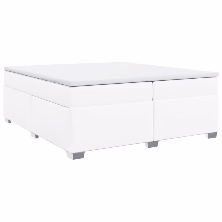 Giroletto a Molle con Materasso Bianco 200x200cm in Pelle finta