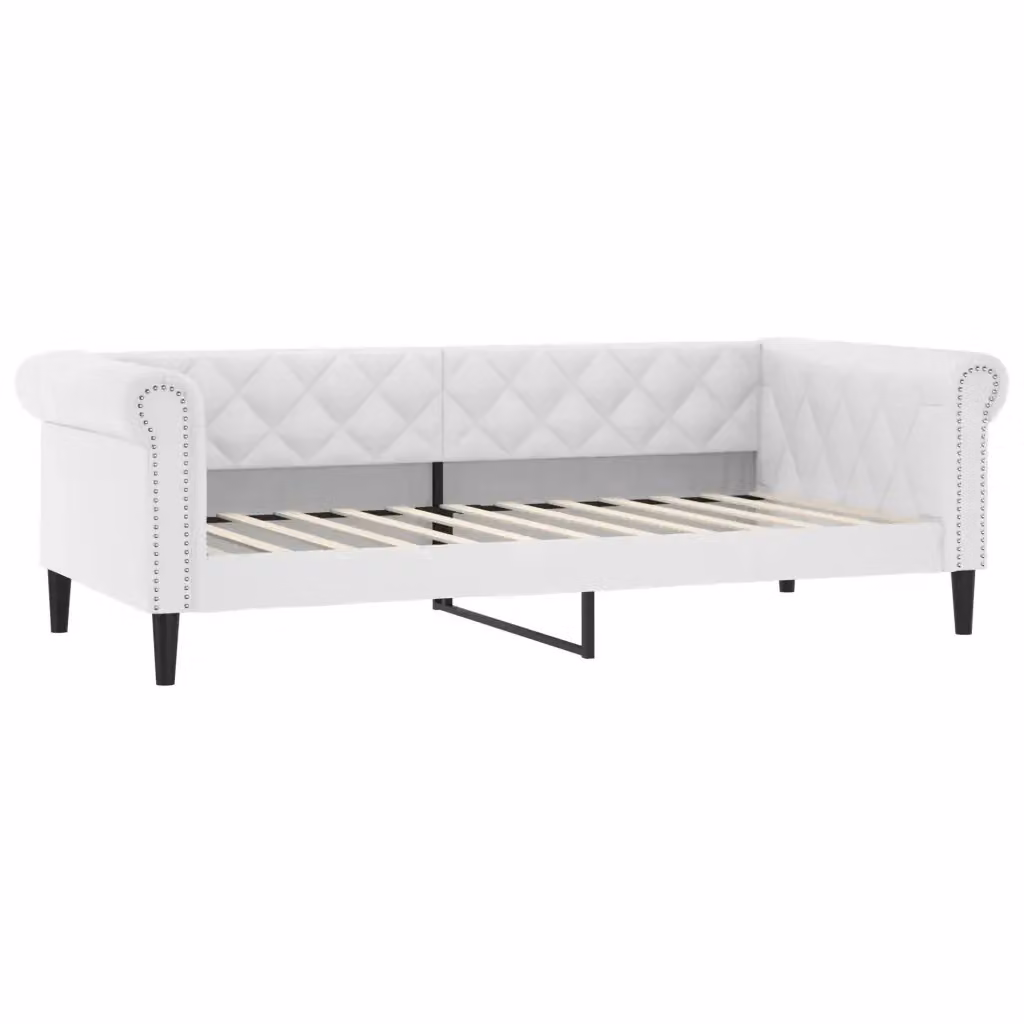 Letto da giorno moderno vidaXL in similpelle bianco L/P/H: 200 x 110 x 68 cm – 2