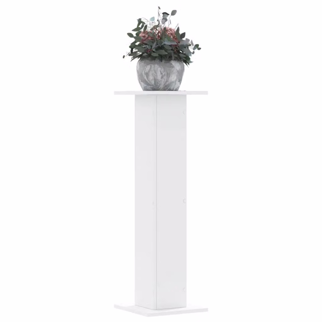 Set di 2 supporti per piante vidaXL in legno bianco, design moderno per giardino o terrazzo, L/P/H: 30 x 30 x 95 cm