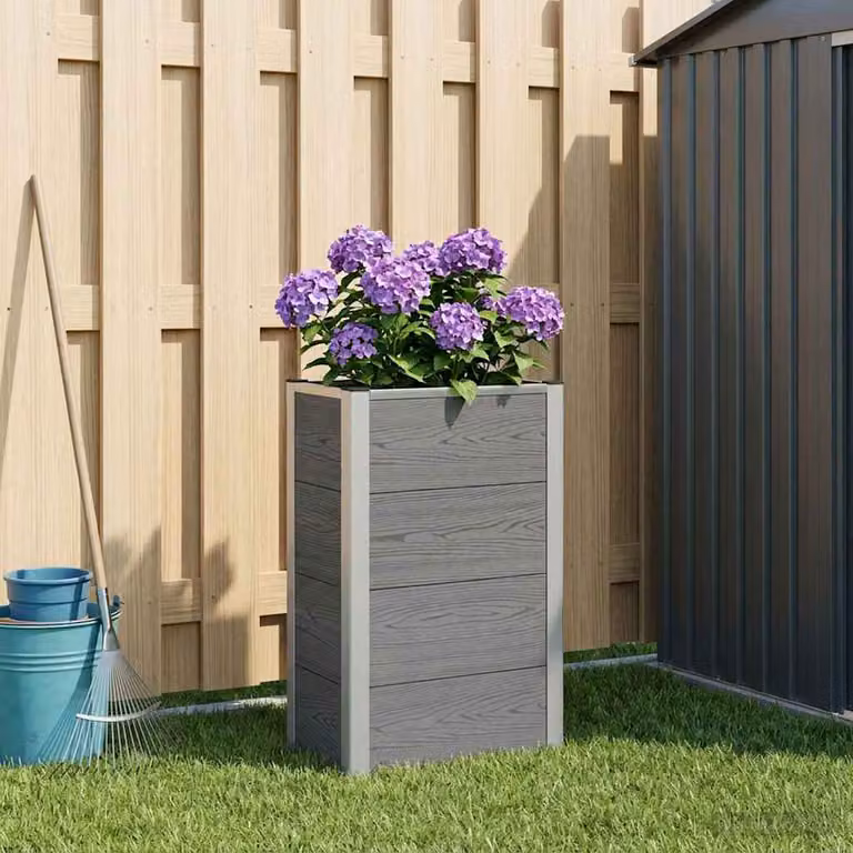 Letto rialzato da giardino vidaXL in WPC e alluminio Grigio L: 50 cm, P: 30 cm, H: 82 cm