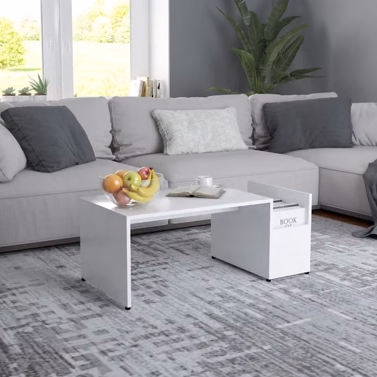 Maison Exclusive - Tavolino bianco 90x45x35 cm Materiale ligneo