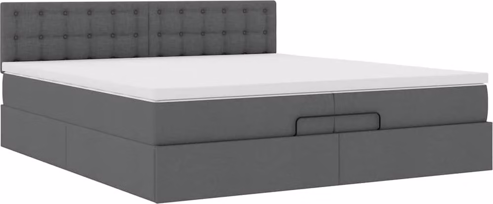Struttura Letto Pouf con Materasso 200x200 cm in Tessuto