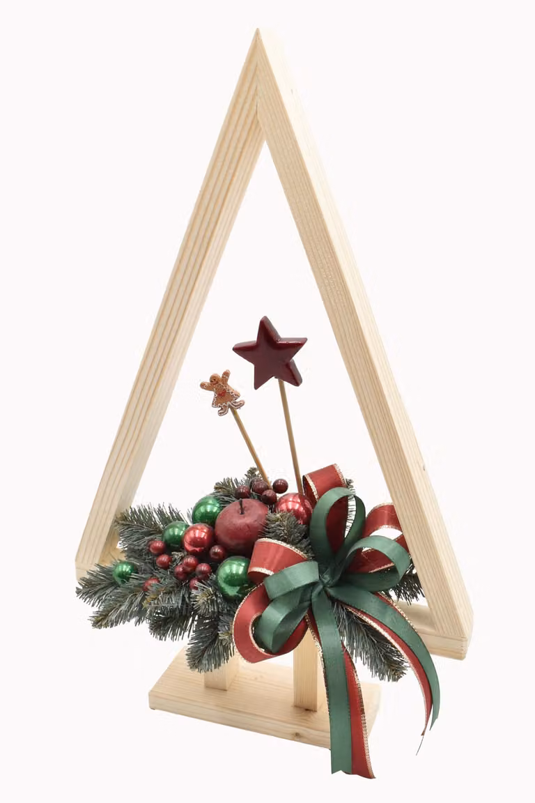 PINUS COMPANY | Albero di Natale - 50 cm - Verde Argento - Fatto a mano - Elegante decorazione natalizia