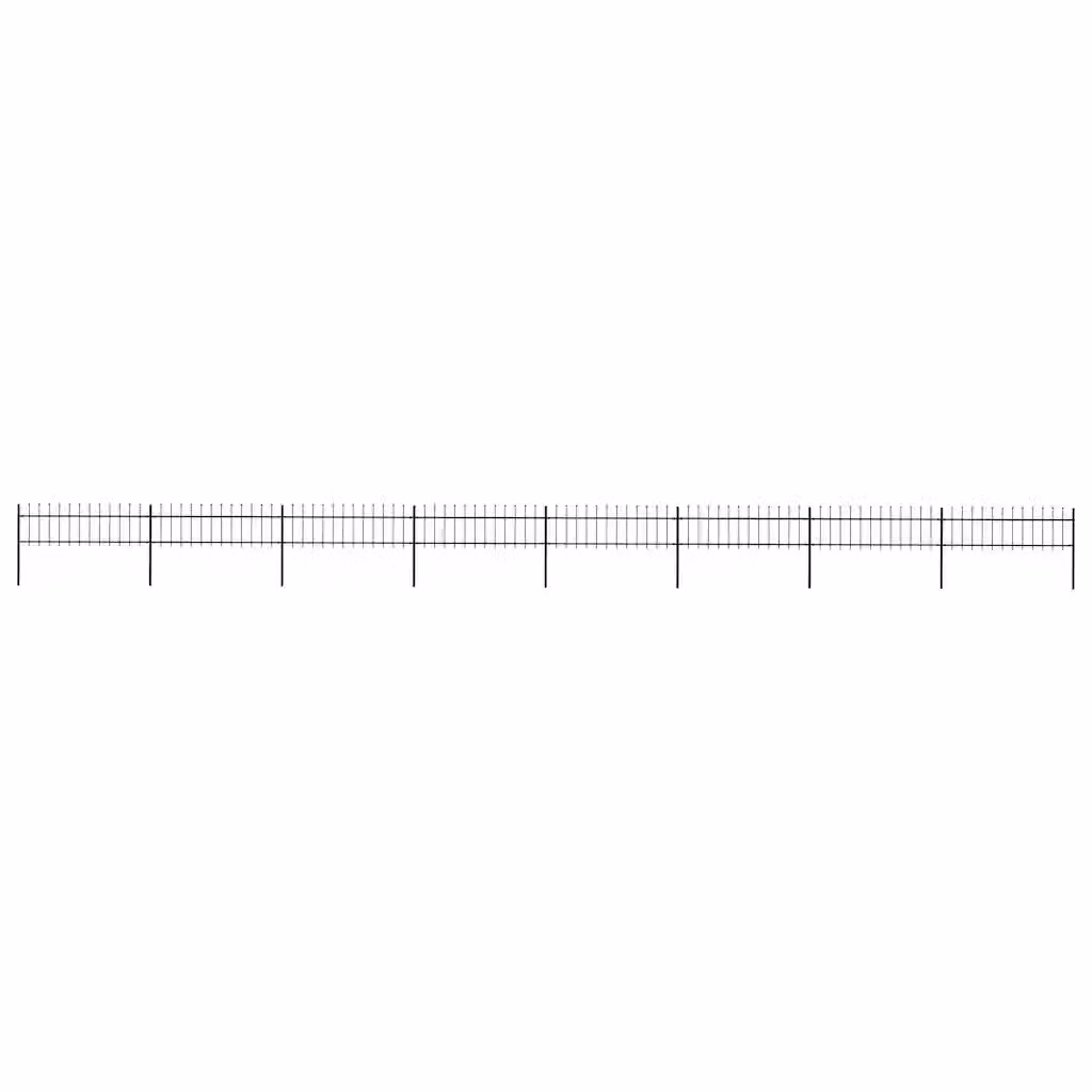 Recinzione da giardino vidaXL con punta a lancia in acciaio nero L: 1339 cm, H: 60 cm