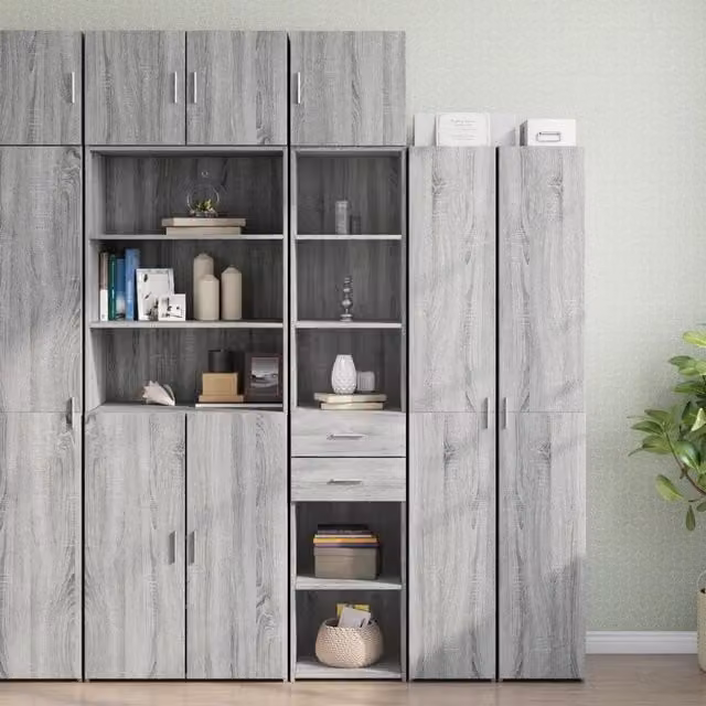 Mobile sottolavabo moderno vidaXL in MDF grigio con ante a battente, L/P/H: 40 x 42,5 x 225 cm – 1