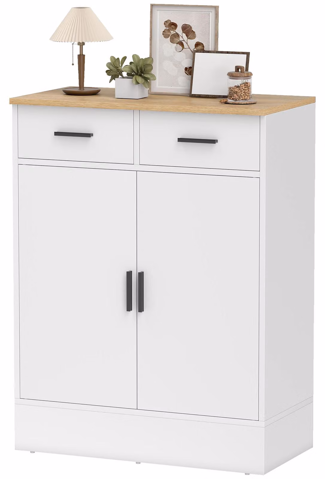Credenza HOMCOM con vano portaoggetti, cassettiera a 2 cassetti, ripiano regolabile