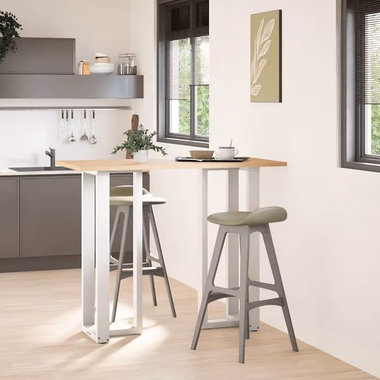 vidaXL Gambe per tavolo da bar forma T 2 pz bianche 40x35x(110-111) cm