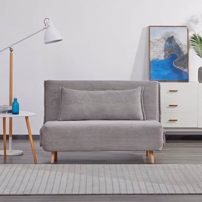 Divanetto Clic Clac VELVET Grigio Due posti 120Cm