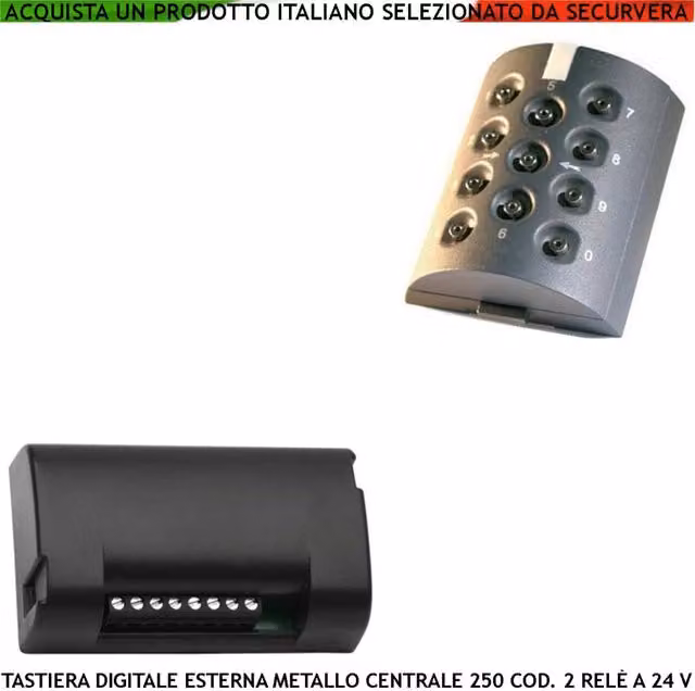 Kit Tastiera Digitale Esterna Antivandalo BE.PLAY con Centralina SB-REC, 250 Utenti, 2 Relè, 10 Tasti Numerici Retroilluminati, Struttura in Metallo Nero, Protezione IP54