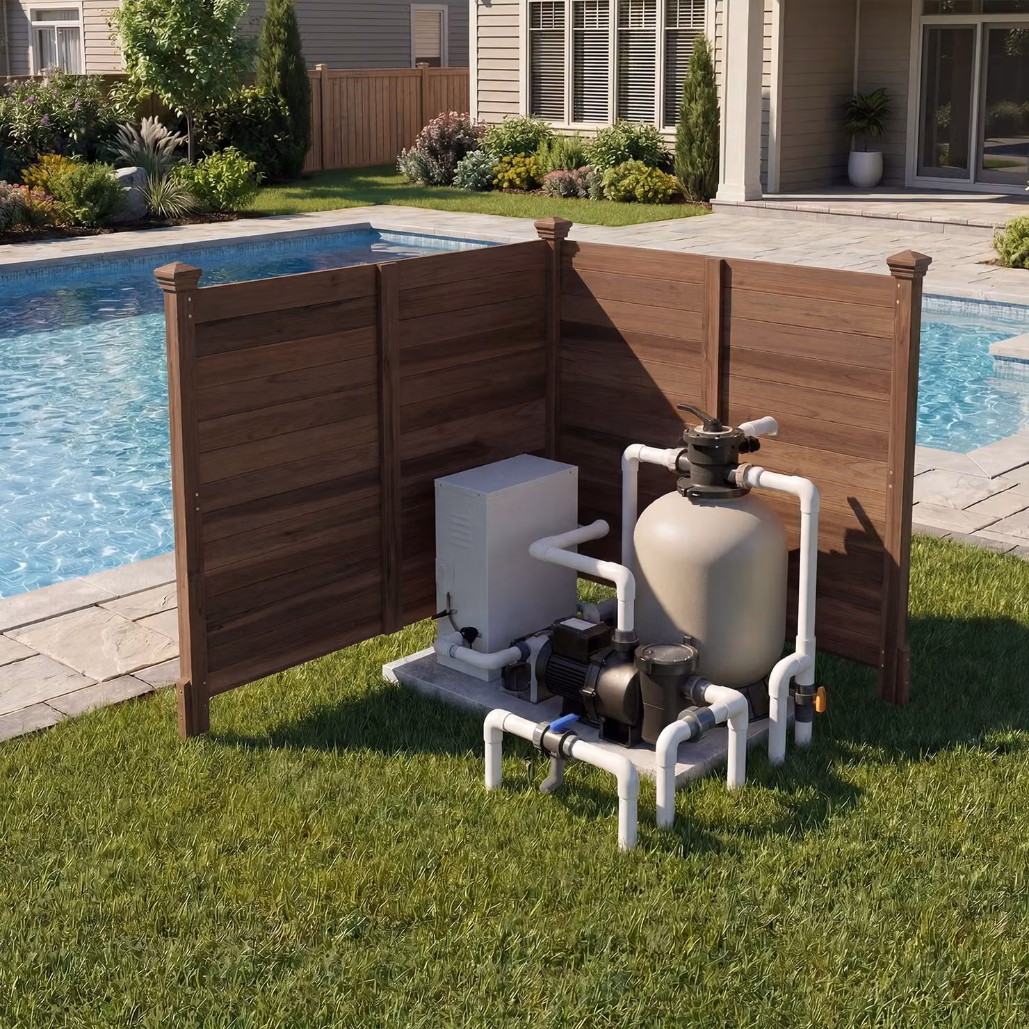 Set di 2 recinti da giardino Costway in legno massello marrone con schermo ventilato per esterni
