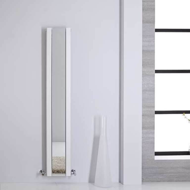 Radiatore Verticale Bianco con Specchio 1600x265mm 620W Salvaspazio Sloane