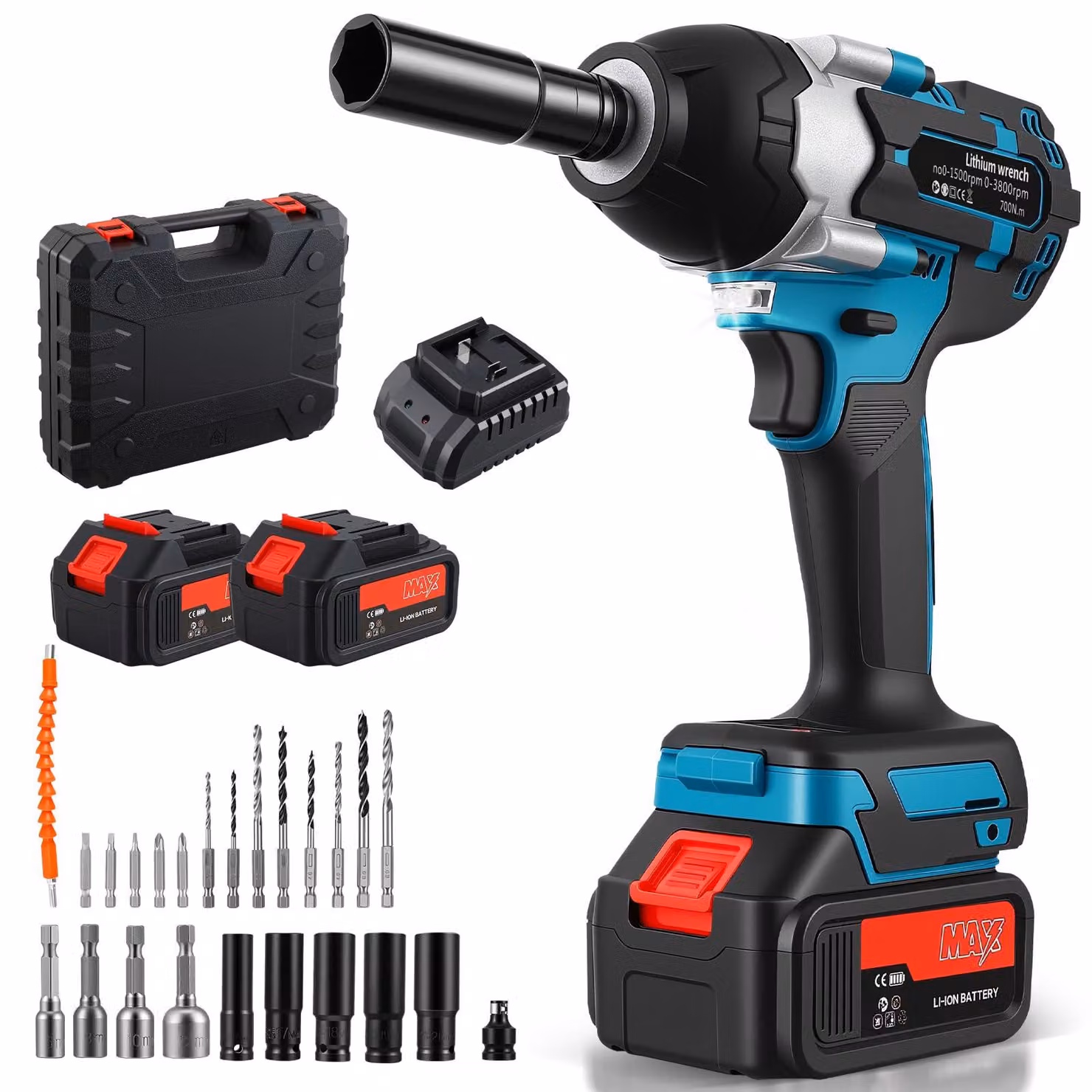 Chiave a percussione da 700 Nm - Motore brushless - Batteria - Utensile professionale