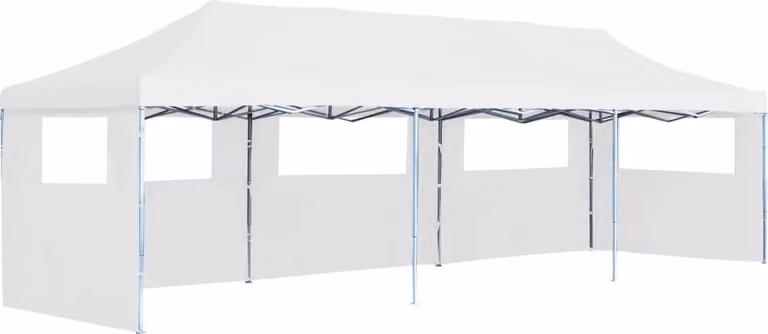 Maison Exclusive - Tenda da festa pop-up pieghevole con 5 pareti laterali, 3x9 m, bianca