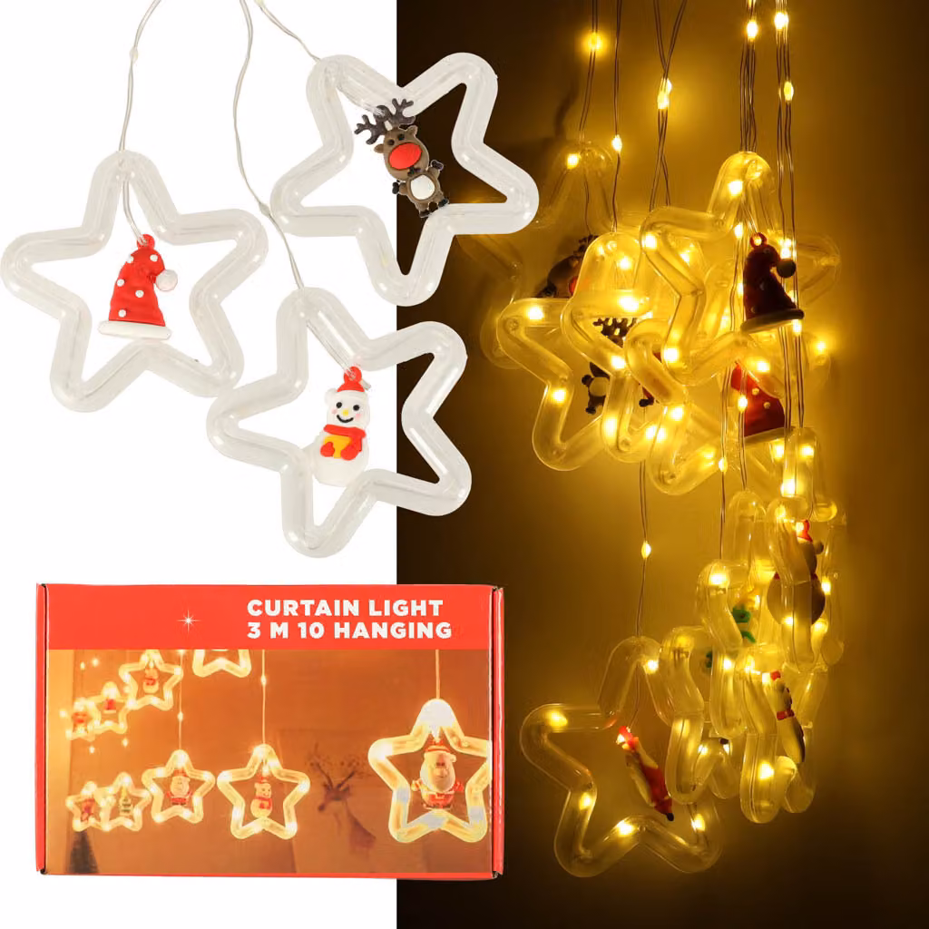 Luci per tende a LED con figure 3m 125LED bianco caldo