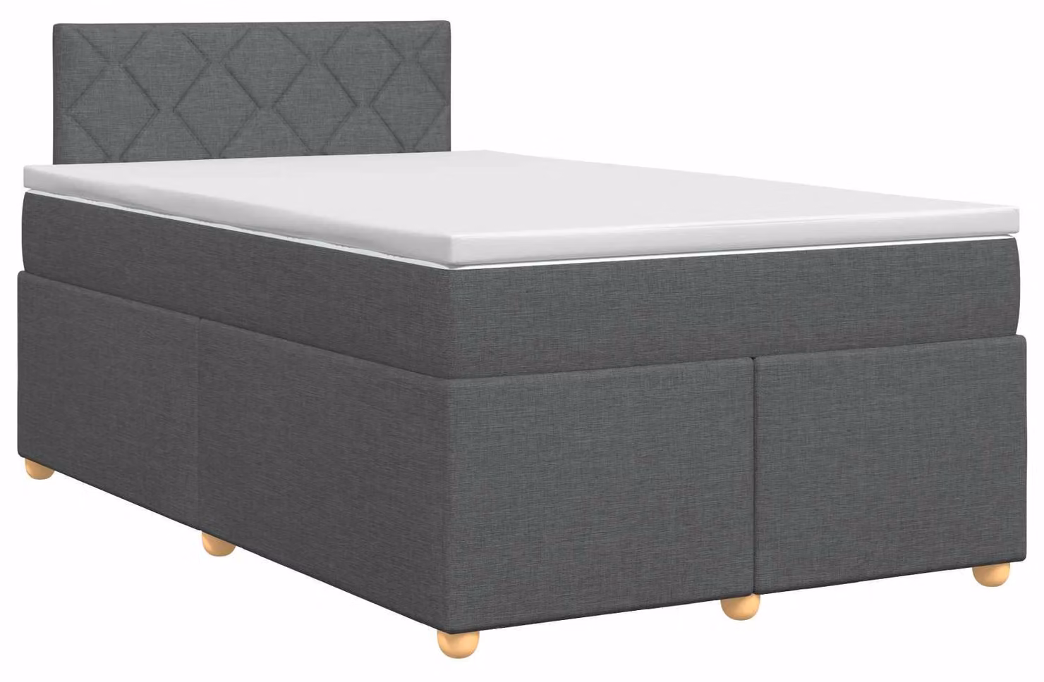 Letto a molle con materasso grigio scuro 120 x 190 cm in tessuto