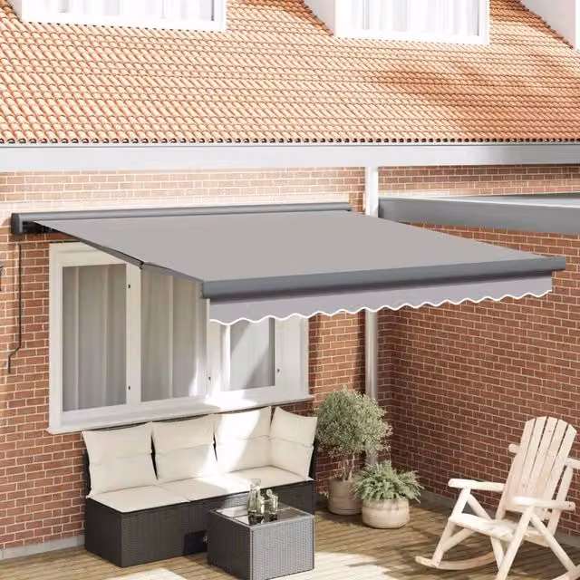 Tenda retrattile Grigio Chiaro 300 x 250 cm Tela e Alluminio 3330101