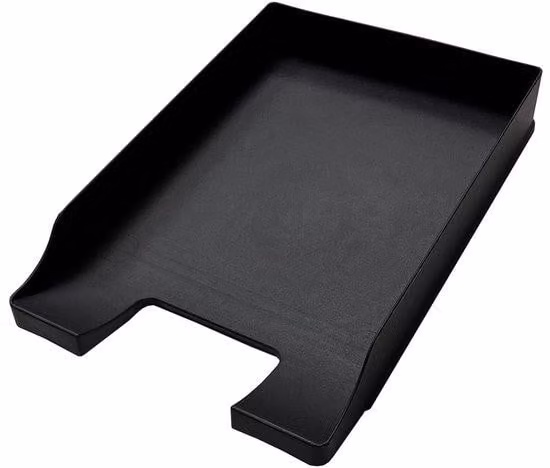 Organizzatore da scrivania in plastica - Impilabile, formato A4 - Scomparti per documenti - Scomparti per cancelleria - Design ergonomico - 35 x 25 x 5,2 cm - Cassetto portaoggetti