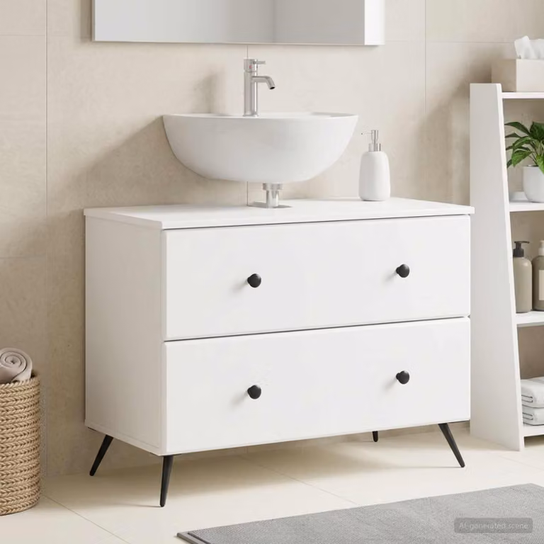 Armadio per lavabo da bagno moderno vidaXL BREDA Bianco L: 82 cm, P: 41 cm, H: 59 cm