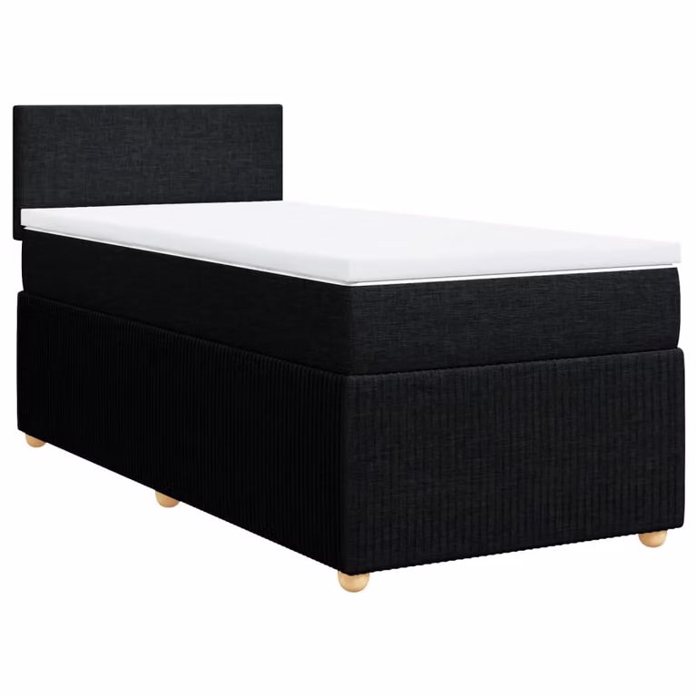 Giroletto a Molle con Materasso Nero 90x190 cm in Tessuto