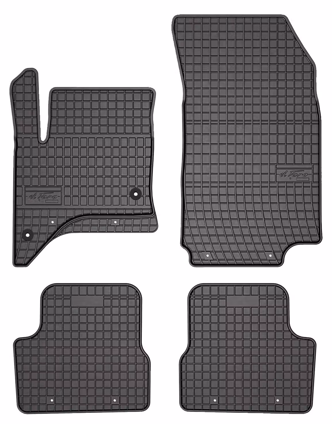 Tappetini per auto, compatibili con Fiat 600, realizzati in materiale di gomma resistente, colore nero