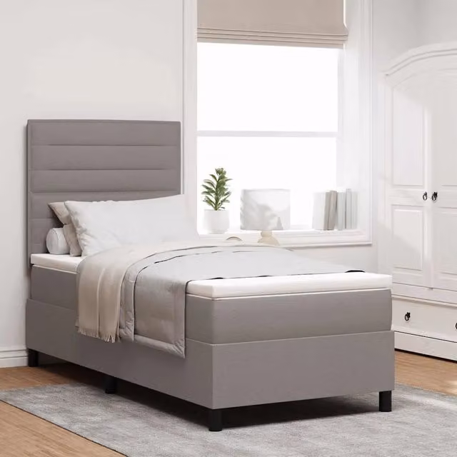Letto a molle vidaXL con strisce LED e porta USB, struttura in legno e tessuto, L/P: 100 x 200 cm