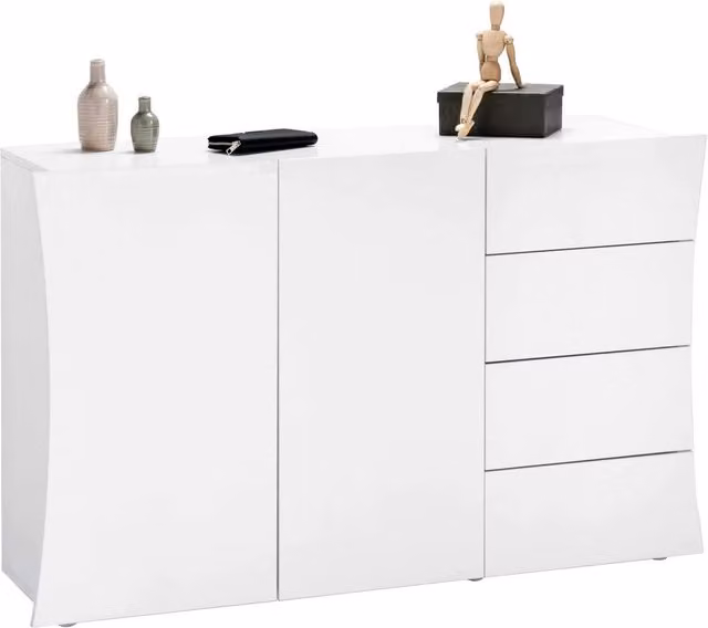 Madia 2 ante 4 cassetti per Soggiorno Moderna 124x40x81,5cm - ARCANE