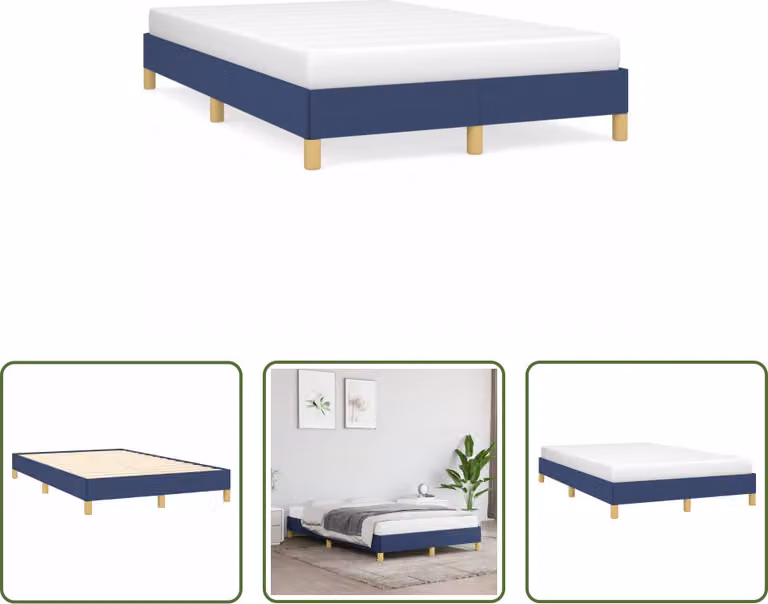 The Living Store Rete da letto blu 120x190 cm Tessuto