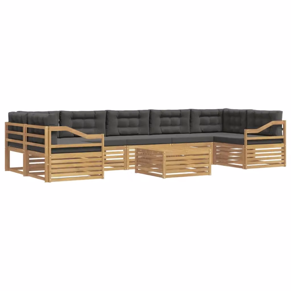 Set di divani da esterno vidaXL in legno di acacia, 8 pezzi, Bianco e Antracite – 2