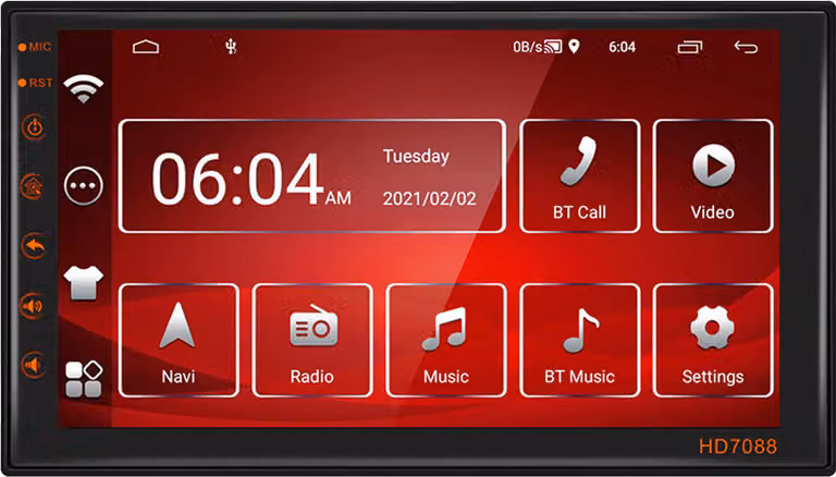 kit lettore multimediale da 7 pollici per auto Android 11 controllo centrale navigazione inversione Displa WiFi 2+16G con 4 telecamere luminose