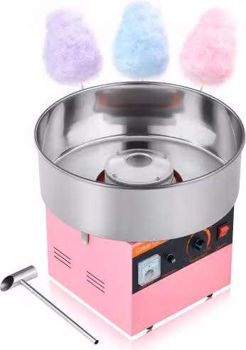 Macchina per Zucchero Filato Commerciale Vevor da 1000 W con Ciotola in Acciaio Inox da 38 cm, Rosa