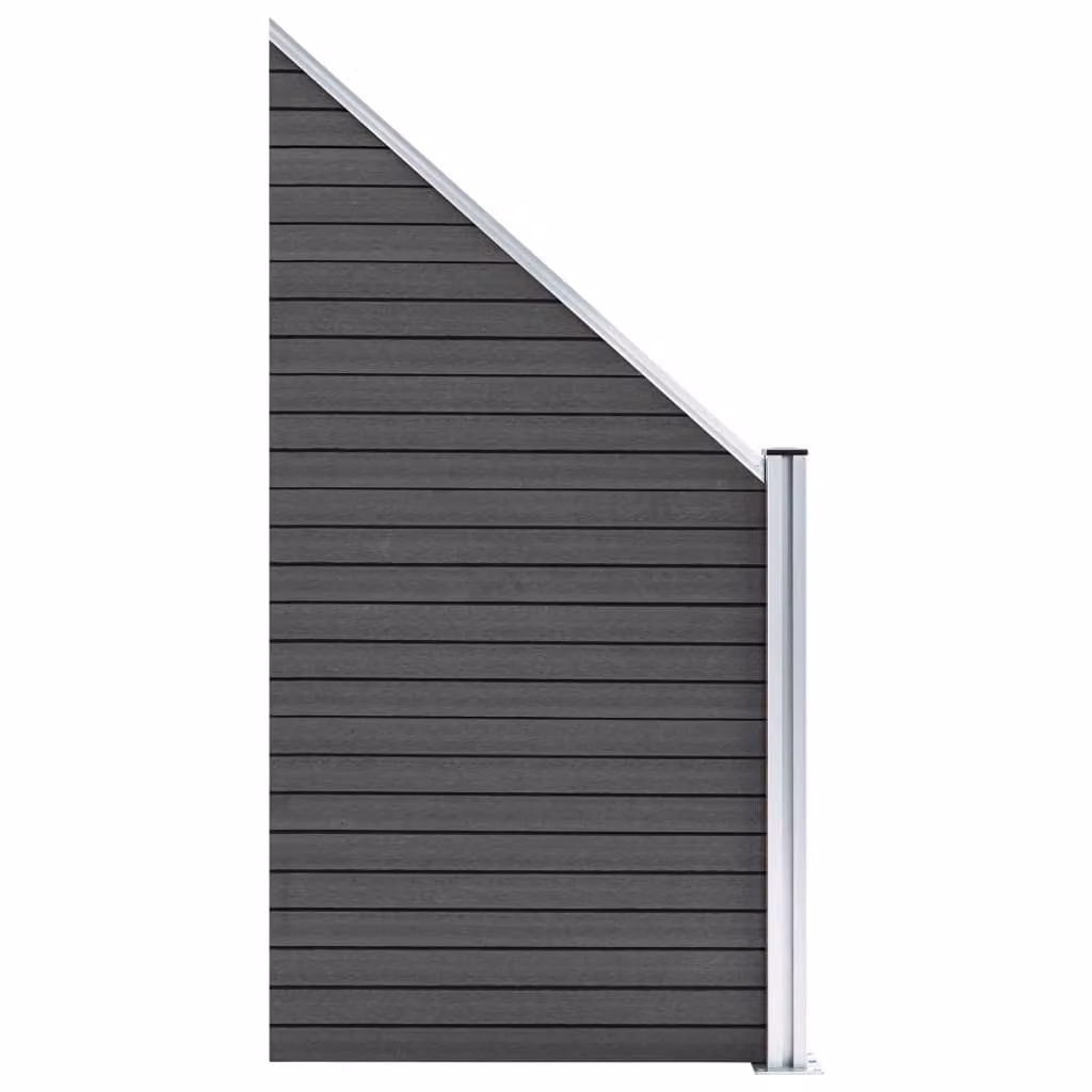 vidaXL Elemento di recinzione WPC 95x(105-180) cm nero