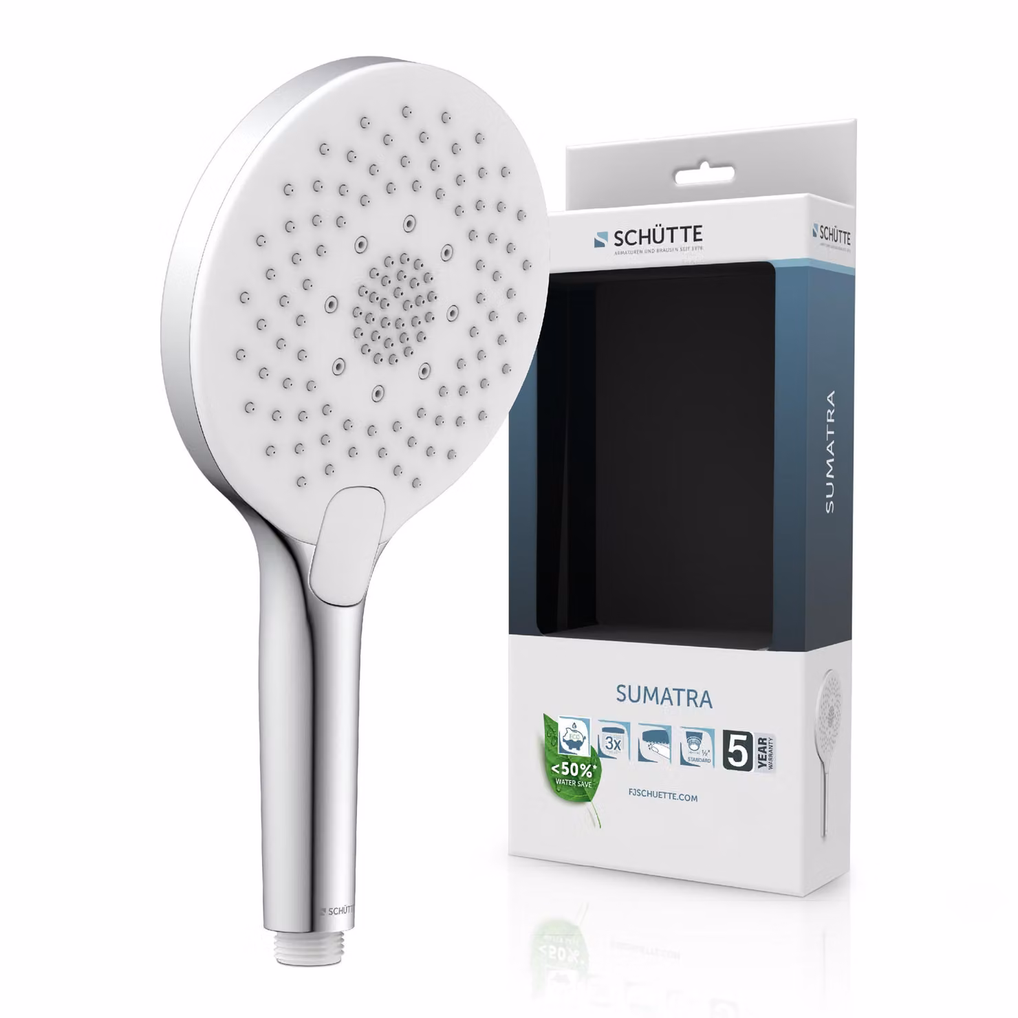 Doccetta SUMATRA, cromo/bianco