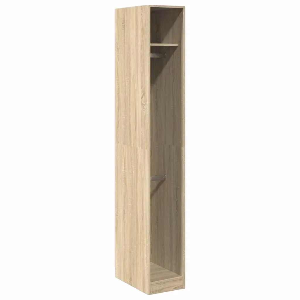 Armadio a muro vidaXL in legno marrone e beige con ante a battente e appendiabiti L/P/H: 30 x 50 x 200 cm – 2