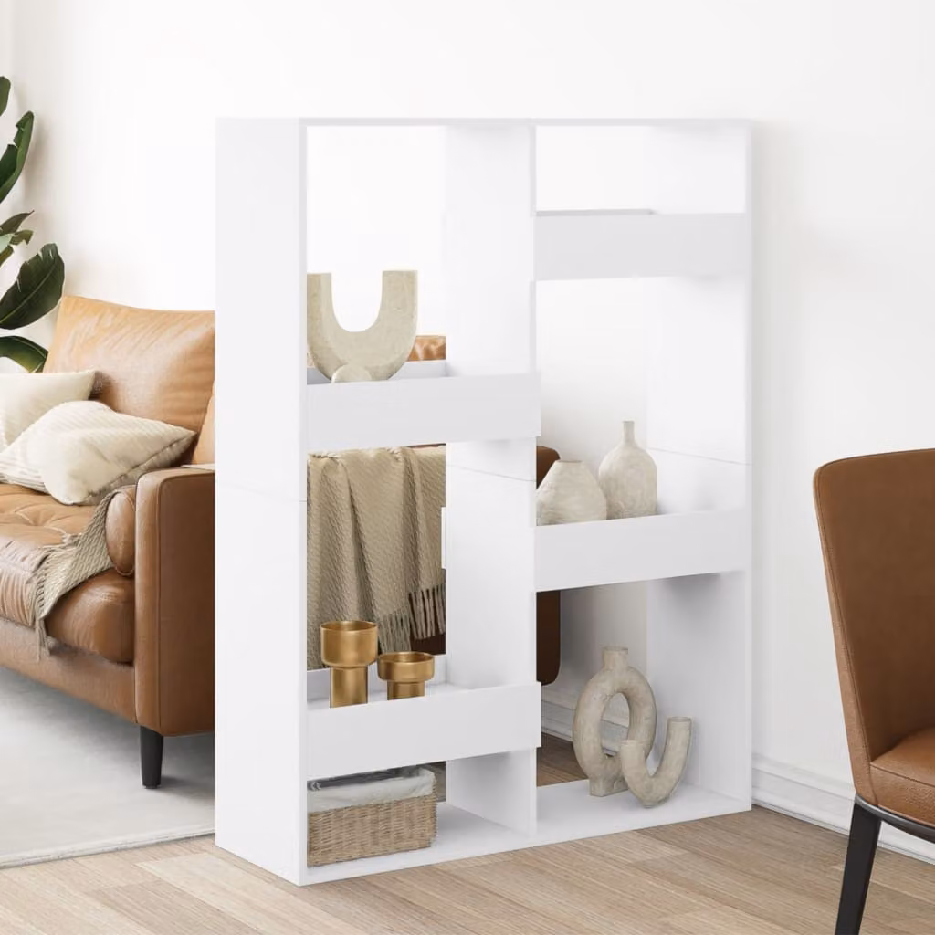 Divisorio bianco vidaXL in MDF per ufficio o casa L 100 cm x P 33 cm x H 135 cm