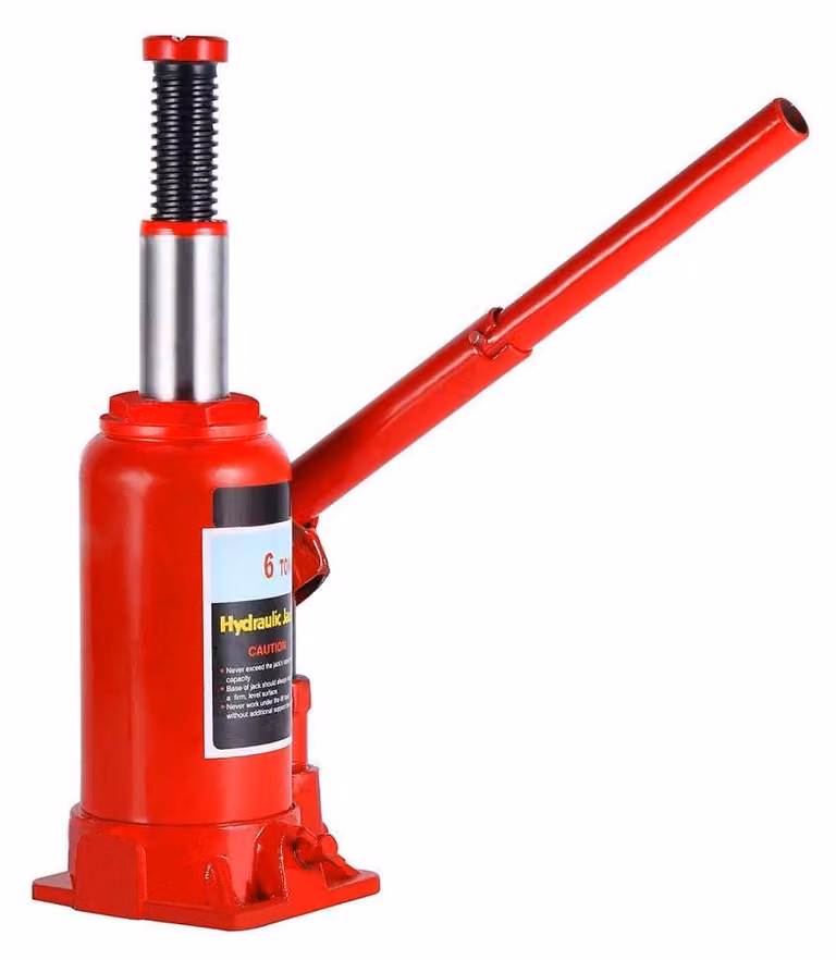 Sollevatore idraulico a bottiglia 6 t, 180–340 mm corsa, per auto e camion