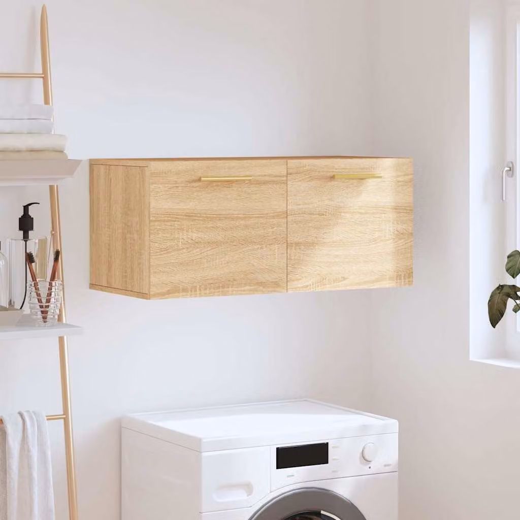 Mobile a parete vidaXL in legno Rovere Sonoma, L 80 x P 36,5 x H 35 cm