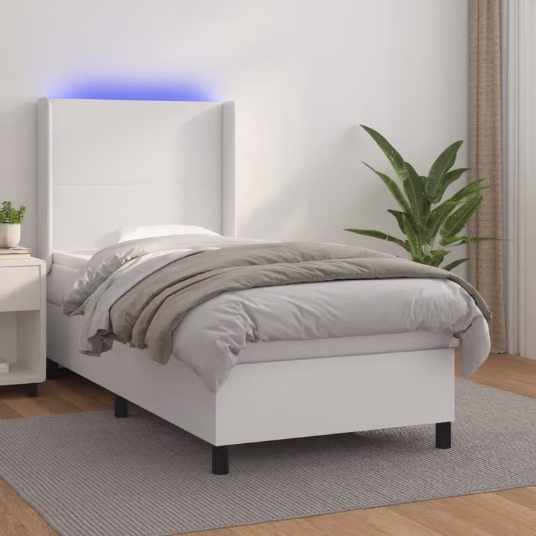 Maison Exclusive - Giroletto Molle con Materasso e LED Bianco 90x190 cm Pelle finta