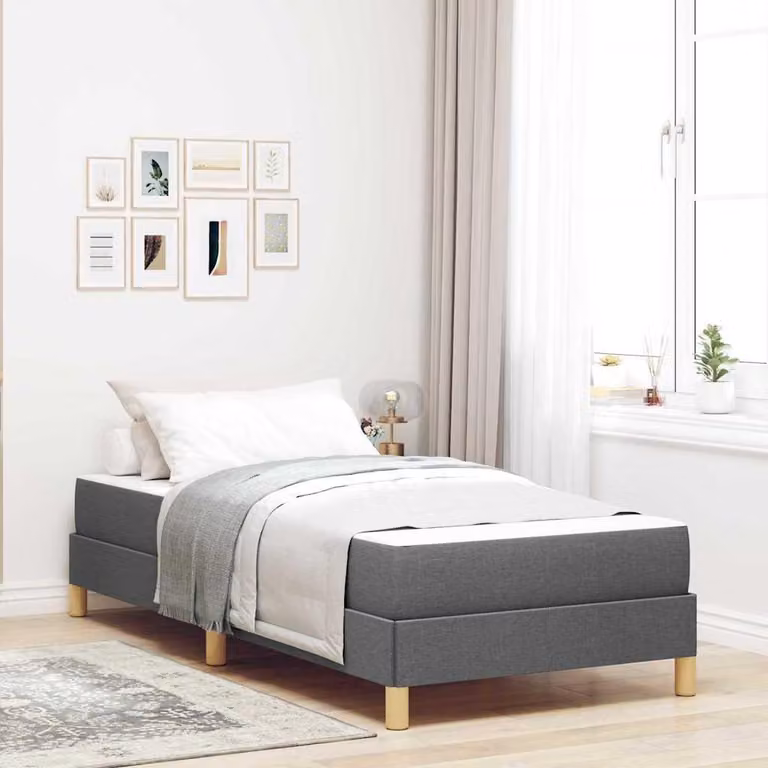 Maison Exclusive - Letto boxspring con materasso grigio scuro 90 x 200 cm tessuto