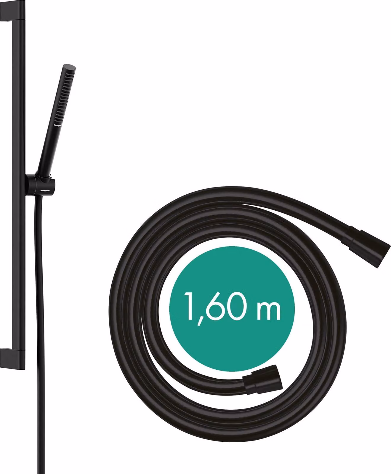 hansgrohe Pulsify S Set de douche 100, 1 type de jet économie deau+, barre de douche 65 cm, 24373670, 24373670