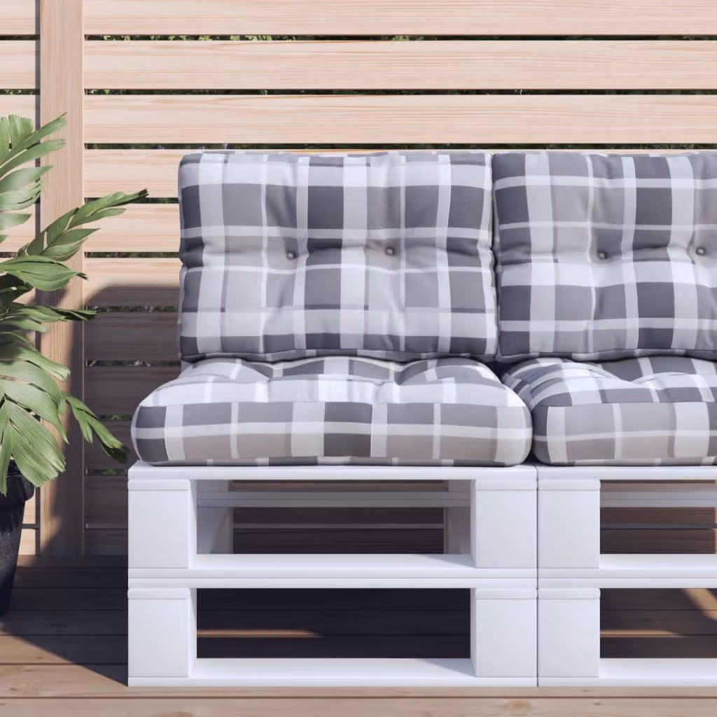 vidaXL Cuscino per Pallet Grigio in Poliestere, L/P/H: 50 x 40 x 12 cm