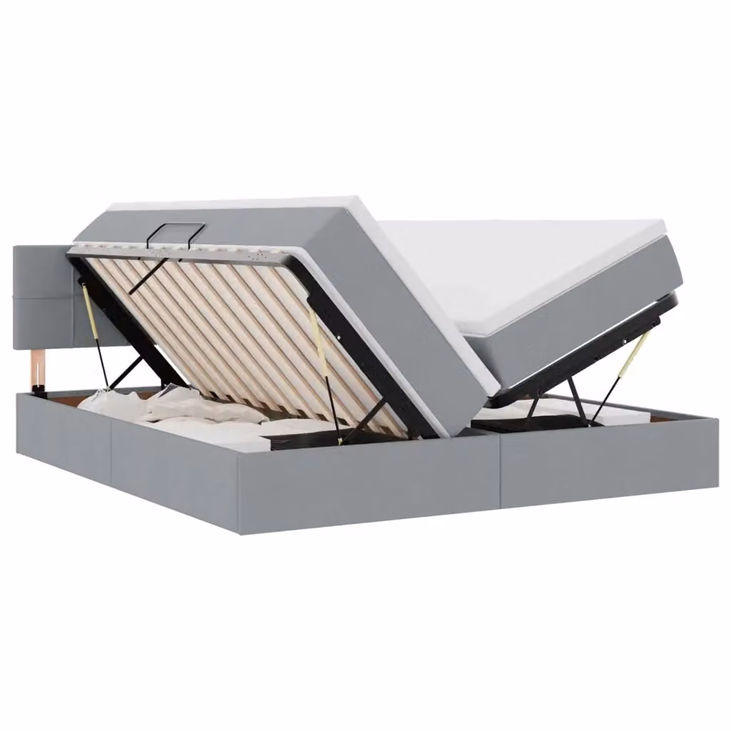 Letto con contenitore e materasso vidaXL Grigio chiaro L 180 x P 200 cm – 2