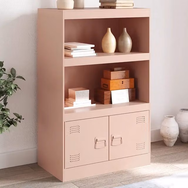 Credenza Buffet Design Mania Rosa in Metallo per Cucina e Sala da Pranza L/P/H: 67 x 39 x 107 cm – 1