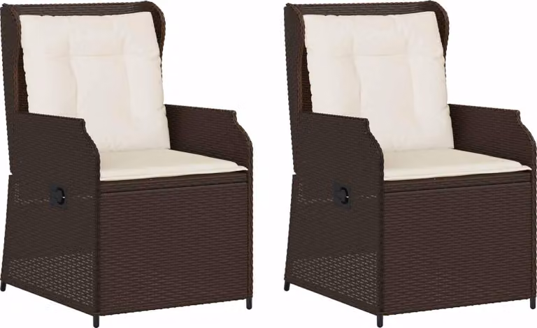 Panchina da giardino 2 pcs Marrone polyrattan