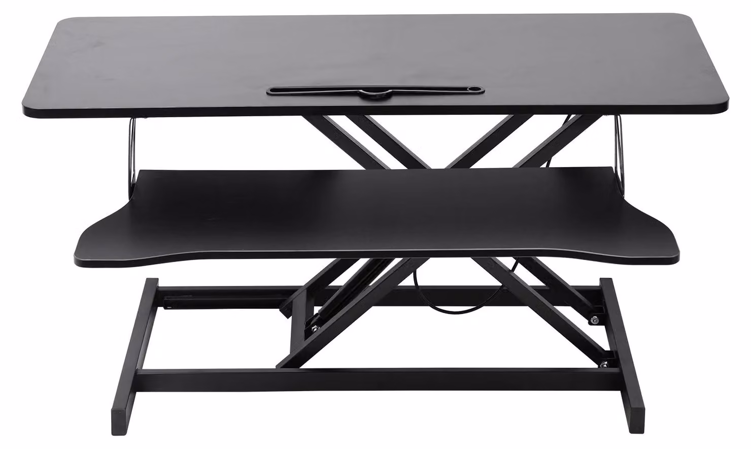 Poggiapiedi regolabile in altezza per scrivania standing - Regolazione manuale dell'altezza - Con supporto per tastiera - Rettangolare - Per computer - Richiede montaggio - Nero